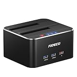 HDDスタンド FIDECO ドッキングステーション USB3.0接続 2.5/3.5インチHDD/SSD SATA I/II/III対応パソコンなしで 外付け オフラインクローン機能付き(ブラック)