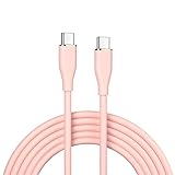 USB Type C ケーブル (2m, ピンク) 柔らかいシリコン制 SLEIJAOOE【60W PD急速充電】 絡まない 断線防止 タイプC & タイプC(Type-C)ケーブル スマートフォン・タブレット・ゲーム機等Type-C 機器対応