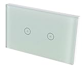 2ギャングLED Wifiスマートパネルタッチ画面壁ライトスイッチ+ Alexa音声Contro