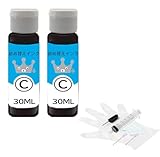【UNIQUE-INK】キャノン用詰め替えインク BC-310/311 BC-340/341 BC-345/346 BC-360/361 BC-365/BC-366共通用 (2C) 2セット 各30ml 【Canon用詰め替えインク/個包装/器具付（インク充填用注射器/注射器用ノズル/作業用手袋/ドリル/注入口シール）】