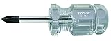 Task Tools T50424 Number-2 Phillips Elite Acetate Hard Grip Screwdriver, 1-1/2-Inch Stubby [並行輸入品]