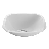 VIGO Square Shaped White Phoenix Stone Vessel Sink [並行輸入品]