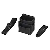 E-Value 電工腰袋3段・ペンチサック・ワンタッチベルト 3点セット ブラック ED3BOX-BKN