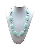BiXonTM Silicon Teething Necklace Flat Oval And Round Beads Mint Green [並行輸入品]