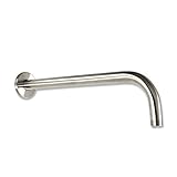 Decor Star® SA01-TB Rain Shower 13-Inch 90 Degree Right Angle Shower Arm with Flange Brushed Nickel 