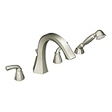 Moen TS244BN Felicity Two-Handle High Arc Roman Tub Faucet Includes Hand Shower, Brushed Nickel [並行輸