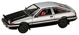HJ64 1/64 トヨタ スプリンター トレノ GT APEX (AE86) JDM Style カーボンボンネット シルバー/ブラック 完成品