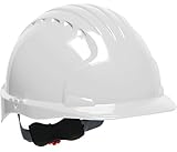 JSP 280-EV6151V-10 Evolution Deluxe Standard Brim Vented Hard Hat 6 Point Polyester Suspension with 