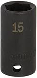 Sk Hand Tool Llc .38 Inch Drive 15Mm 6 Point Semi Deep Impact Socket