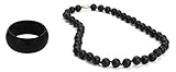 Chewbeads Teething Necklace and Bracelet Gift Set (Black) [並行輸入品]