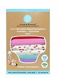 Charlie Banana 2-in-1 Reusable Diapering System, 6 Diapers plus 12 Inserts, Sweet Cherries, One-Size