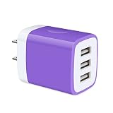 Hootek USB電源アダプタ USB充電器 3ポート USB コンセント 3.1A急速充電/PSE認証/コンパクト ACアダプター アイフォン 充電器 アンドロイド 充電器 スマホ充電器 携帯充電器 AC充電器 iPhone11/11Pro/11Pro Max/X/Xs/Xr/8/8Plus/SE、iPad、Galaxy、HuaWei、などiPhone&Android各種対応(パープル)