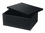 小物入れ フェイク レザー 蓋付き ボックス カラーボックス ミドル ブラック 約39×28×17cm 57-75BK
