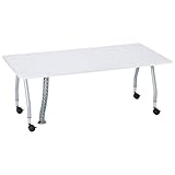 ワイヤリングテーブル【角形・キャスター付・幅1800×奥行き900mm】 カラー:メープル