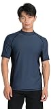 [レジャー スポート] ラッシュガード メンズ 水着 UVカット 半袖 Tシャツ UPF50+ al20008 M チャコールグレー/ブラック