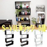 【S字ボディでディスプレイ】S-VIEWラック　5段　ブラック