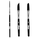 Sdanart ピンストライプブラシ 3本 高性能ストライプブラシ ロングライナーブラシ スクリプトライナーブラシ ソードブラシ スクロールブラシ プロフェッショナルアートペイントブラシ