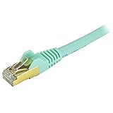 StarTech.com 35 ft Aqua Cat6a / Cat 6a Shielded Ethernet Patch Cable 35ft - Patch cable - RJ-45 (M) to RJ-45 (M) - 35 ft - STP - CAT 6a - molded, snagless - aqua