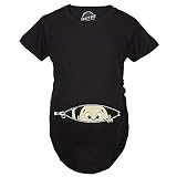 マタニティBaby Peekingシャツ面白い妊娠妊娠キュート発表Tシャツ US サイズ: 4L カラー: ブラック