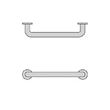 三栄水栓[SANEI] トイレ用品・浴室用品 樹脂被覆 手摺り ニギリバー 【W91D-34X500】【手すり 介護用】 PI(パステルアイボリー)