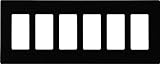 Cooper Wiring Devices PJS266BK Decorator Screwless Wallplate, 6-Gang, Black [並行輸入品]