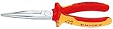 クニペックス (KNIPEX) ラジオペンチ KNIPEX 2616-200TBK 絶縁先長ラジオペンチ落下防止(BK) 2616-200TBK
