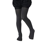 (靴下屋)kutsushitaya キッズ 80デニールスポンディッシュタイツ105cm(95〜115cm) チャコールグレー