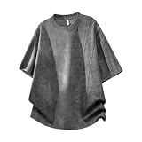 [foveitaa] tシャツ メンズ 夏服 タイダイ T シャツ 半袖 冷感 涼しい アイスシルク ひんやり 大きいサイズ ゆったり 吸汗速乾 薄手 通気性 快適 カジュアル シンプル オシャレ 無地 サマー 服 ユニセックス トップス dark grey-3XL