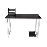 HomeSailing パソコンデスク コンピューターデスクサイドデスク ワークデスク オフィスデスク 横幅120×奥行き60×高さ77cm 木制 本棚付き PC本体収納付き 木目調 組立簡単