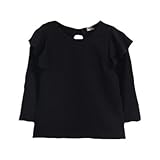 enchante petit(アンシャンテ プティ) キッズ 子供 バックリボン付肩フリル長袖カットソー ≪全9色≫ 110cm #ブラック