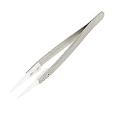 TOOGOO セラミックピンセット　ステンレススチールハンドル　難治性酸耐性ピンセット　12.7cm