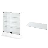 【福袋】【地球家具】フィギュアラック「ワイド」新シリーズ 幅83cm ロータイプ 本体【正規品】 LED兼用 [鍵付きコレクションケース] [耐震]（ロータイプ、深型（奥行39cm）、ホワイト） 追加ガラス棚1枚付