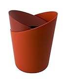 【岩谷マテリアル公式】ENOTSトラッシュカン 6L テラコッタ ゴミ袋が見えない ゴミ箱 ダストボックス おしゃれ ナチュラル インテリアに溶け込むデザイン ミニ キッチン リビング 寝室 洗面所 袋止めつき