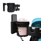 happykau ドリンクホルダー ベビーカー 3in1 スマホホルダー ベビーカー ドリンク ホルダー 哺乳瓶 カップホルダー 360度回転 多機能 取付簡単 調整可能