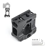 [QIRUIMY] UN タイプ T1 T2 用 ハイマウント Fast Micro Mount マイクロマウントベース リアサイト内蔵 Aimpoint T1 / T2 / Holosun/SIG ROMEO に対応20mmレールに適用（ブラック）