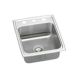 Elkao|#Elkay LRADQ1522450 18 Gauge Stainless Steel 15 Inch x 22 Inch x 4.5 Inch single Bowl Top Moun