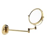 Perfk メイクアップミラー　メイクミラー　両面ミラー　フラットミラー　3倍 拡大ミラー　拡大鏡　壁掛け式　回転式 スイベルデザイン　２サイズ選べる - 6インチ