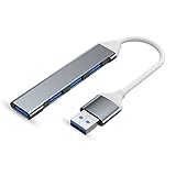 【2023改良モデル】KANOYO USBハブ usb hub usb 拡張 USB3.0 1ポート USB2.0 3ポート ドッキングステーション USBメモリ/キーボード/マウスなど使用可能 最大バスパワー 5Gbps高速転送Mac/Windows/PC/コンピューター 等対応 (グレー)