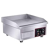 Honfam 電気グリドル 卓上鉄板焼 ステンレス鋼 ホットプレート寸法 360*300mm110V 1500W 業務用 家庭用