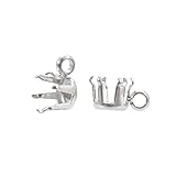 (アップフェル®)[10個] サージカル ステンレス 縦向き カン付き 立て爪 台座 4mm [ 銀 シルバー ] M2-04 パーツ 金属アレルギー 対応