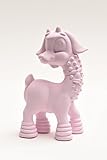 Meeno Babies Billee The Goat - All-Natural Teether Toy (Pink) [並行輸入品]