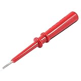 uxcell 検電ドライバー 電子プローブミクロドライバー AC100-500V 10A 電圧試験 3mm マイナス レッド ブラック