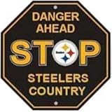 Pittsburgh Steelers nfl「Danger Ahead " Stop Sign 12 " x12 "