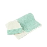 カシウエア / kashwere Center Stripe Cap and Blanket Set　センターストライプ ベビーブランケット＆キャップセット（カラー：Aqua Cream）[並行輸入品