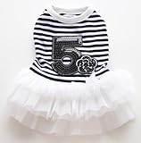 S＆K 犬 猫 服 女の子 ペット服 春夏用（XS～XLサイズ展開）ボーダー ワンピース チュールスカート 防虫 UVカット 涼しい ワンコ服 小型犬 中型犬 (M, ブラック)