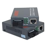 Hilitand イーサネットコンバータ 伝送距離5km ネットワーク光コンバータ RJ45ギガビット光トランシーバ シングルモード HTB-GS-03AB 2個