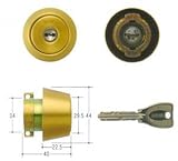 MIWA(美和ロック) PRシリンダー LAタイプ　鍵 交換 取替え MCY-206 LA/LAMA/DAゴールド色(BS)33～41mm