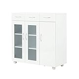 【完成品＋開梱設置サービス付き】 食器棚 キャスター ワゴンタイプ キッチン収納 〔幅90cm〕 ロータイプ