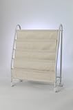おしゃれ マガジンラック 帆布 ハンプ ホワイト キャスター付き