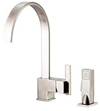 Danze D401544SS Sirius Single Handle Kitchen Faucet with Matching Brass Side Spray, Stainless Steel 